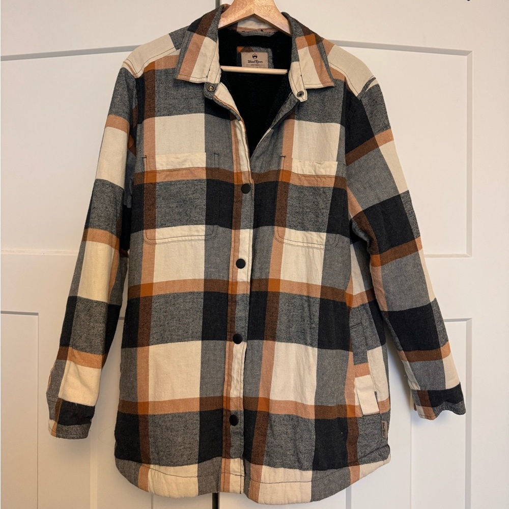 Plaid Women's Jacket in Black, Cream, and Tan
